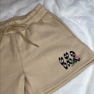 CLB Custom Embroidered Tan Fleece Shorts